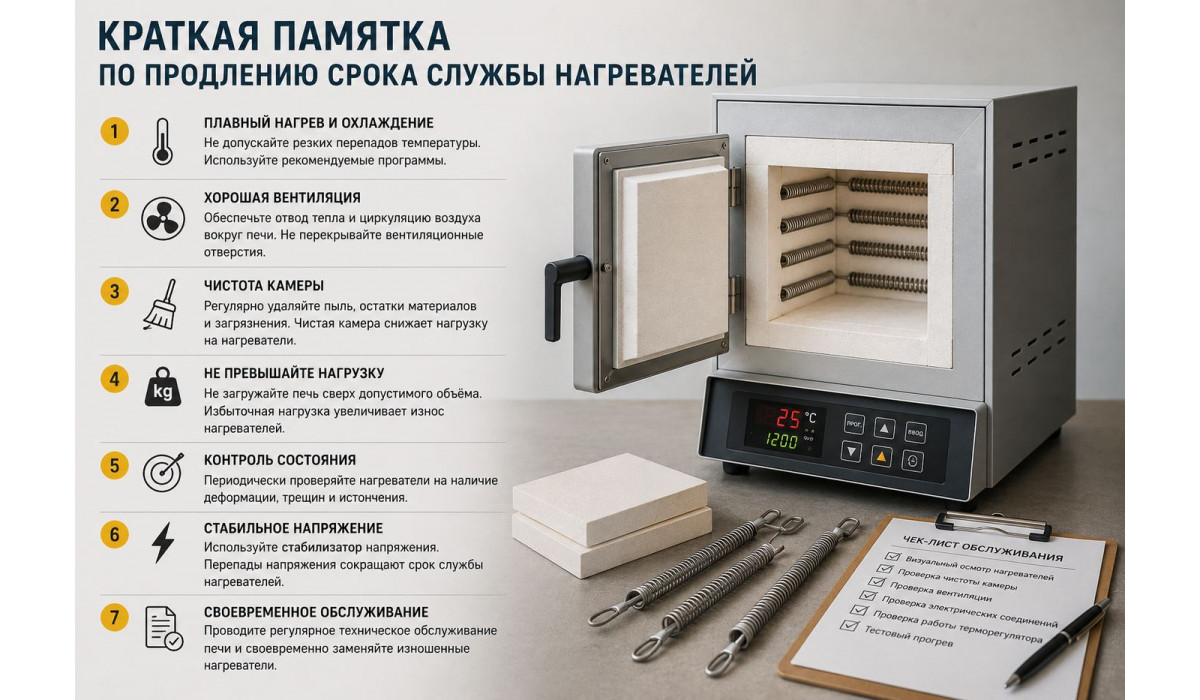 Как продлить срок службы нагревателей в муфельной печи Как продлить срок службы нагревателей в муфельной печи