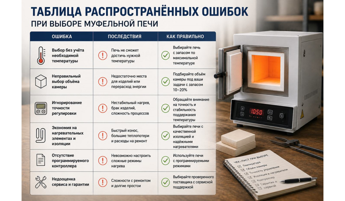 Ошибки при выборе муфельной печи Ошибки при выборе муфельной печи